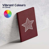 White Hand Drawn Star Burgundy Minimalist Illustration Canvas Wall Art Print Decor Picture Ready to Hang