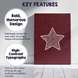 White Hand Drawn Star Burgundy Minimalist Illustration Canvas Wall Art Print Decor Picture Ready to Hang