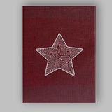 White Hand Drawn Star Burgundy Minimalist Illustration Canvas Wall Art Print Decor Picture Ready to Hang