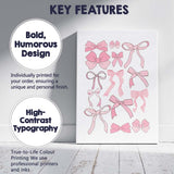 Cute Pink Cartoon Ribbon Bow Collection Canvas Wall Art Print Decor Picture Ready to Hang