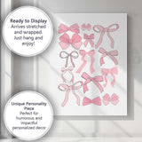 Cute Pink Cartoon Ribbon Bow Collection Canvas Wall Art Print Decor Picture Ready to Hang