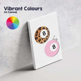 Pink Lucky Eight Ball Coquette Aesthetic Illustration Canvas Wall Art Print Decor Picture Ready to Hang