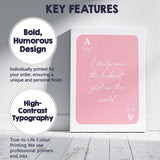 Pink Playing Card Inspirational Quote Coquette Typography Canvas Wall Art Print Decor Picture Ready to Hang