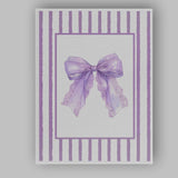 Lavender Lace Ribbon Bow Striped Coquette Canvas Wall Art Print Decor Picture Ready to Hang