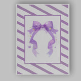 Lavender Watercolour Star Ribbon Bow Illustration Canvas Wall Art Print Decor Picture Ready to Hang