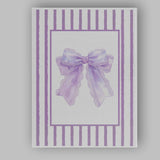 Pastel Lavender Lace Ribbon Bow Striped Coquette Canvas Wall Art Print Decor Picture Ready to Hang