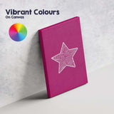 Magenta Hand Drawn White Star Minimalist Illustration Canvas Wall Art Print Decor Picture Ready to Hang