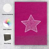 Magenta Hand Drawn White Star Minimalist Illustration Canvas Wall Art Print Decor Picture Ready to Hang