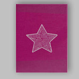 Magenta Hand Drawn White Star Minimalist Illustration Canvas Wall Art Print Decor Picture Ready to Hang