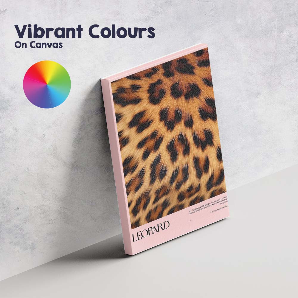 Pink Leopard Fur Fashion Animal Print Poster Canvas Wall Art Print Decor Picture Ready to Hang