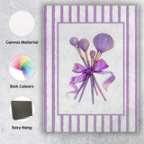 Lavender Makeup Brushes With Ribbon Coquette Illustration Canvas Wall Art Print Decor Picture Ready to Hang