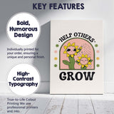 Retro Sunflower Help Others Grow Positive Quote Canvas Wall Art Print Decor Picture Ready to Hang