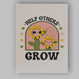 Retro Sunflower Help Others Grow Positive Quote Canvas Wall Art Print Decor Picture Ready to Hang