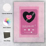 Pink Heart Music Player Aesthetic Illustration Canvas Wall Art Print Decor Picture Ready to Hang