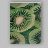 Abstract Green Kiwi Fruit Slice Botanical Pattern Canvas Wall Art Print Decor Picture Ready to Hang