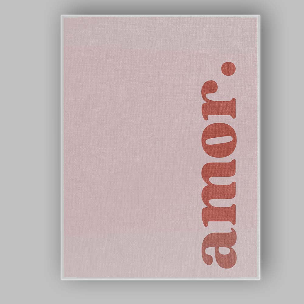 Minimalist Terracotta Amore Typography Pink Quote Canvas Wall Art Print Decor Picture Ready to Hang