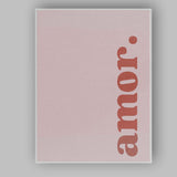 Minimalist Terracotta Amore Typography Pink Quote Canvas Wall Art Print Decor Picture Ready to Hang