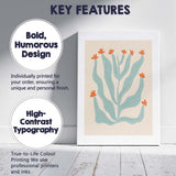 Minimalist Sage Green Wildflower Botanical Illustration Canvas Wall Art Print Decor Picture Ready to Hang