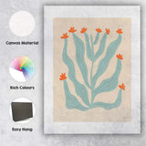 Minimalist Sage Green Wildflower Botanical Illustration Canvas Wall Art Print Decor Picture Ready to Hang