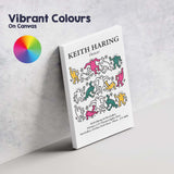 Keith Haring Colourful Dancing Figures Exhibition Style Canvas Wall Art Print Decor Picture Ready to Hang
