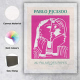 Pablo Picasso The Kisses Exhibition Style Pink Art Poster Canvas Wall Art Print Decor Picture Ready to Hang