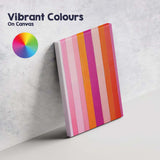 Pink Orange Vertical Stripe Abstract Modern Painting Canvas Wall Art Print Decor Picture Ready to Hang