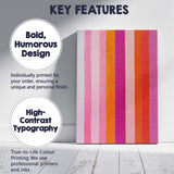 Pink Orange Vertical Stripe Abstract Modern Painting Canvas Wall Art Print Decor Picture Ready to Hang