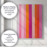 Pink Orange Vertical Stripe Abstract Modern Painting Canvas Wall Art Print Decor Picture Ready to Hang