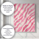 Pink Zebra Stripe Abstract Brushstroke Pattern Canvas Wall Art Print Decor Picture Ready to Hang
