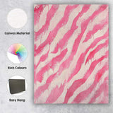 Pink Zebra Stripe Abstract Brushstroke Pattern Canvas Wall Art Print Decor Picture Ready to Hang