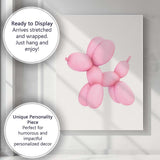 Minimalist Pink Balloon Dog Modern Sculpture Canvas Wall Art Print Decor Picture Ready to Hang