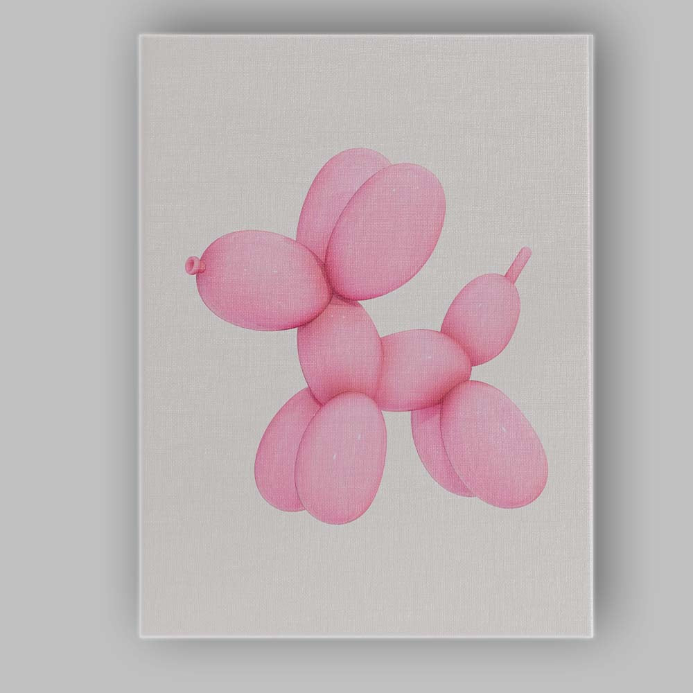 Minimalist Pink Balloon Dog Modern Sculpture Canvas Wall Art Print Decor Picture Ready to Hang