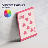 Minimalist Eight of Hearts Playing Card Pink Aesthetic Canvas Wall Art Print Decor Picture Ready to Hang