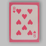 Minimalist Eight of Hearts Playing Card Pink Aesthetic Canvas Wall Art Print Decor Picture Ready to Hang