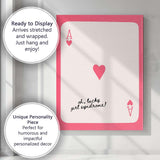 Lucky Girl Syndrome Ace of Hearts Playing Card Canvas Wall Art Print Decor Picture Ready to Hang
