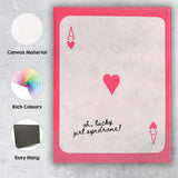 Lucky Girl Syndrome Ace of Hearts Playing Card Canvas Wall Art Print Decor Picture Ready to Hang