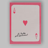 Lucky Girl Syndrome Ace of Hearts Playing Card Canvas Wall Art Print Decor Picture Ready to Hang