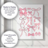 Cute Pink Ribbon Bow Collection Illustration Canvas Wall Art Print Decor Picture Ready to Hang