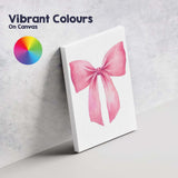 Watercolour Pink Ribbon Bow Illustration Canvas Wall Art Print Decor Picture Ready to Hang