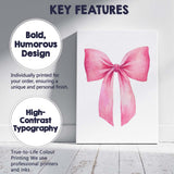 Watercolour Pink Ribbon Bow Illustration Canvas Wall Art Print Decor Picture Ready to Hang
