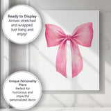 Watercolour Pink Ribbon Bow Illustration Canvas Wall Art Print Decor Picture Ready to Hang