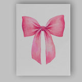 Watercolour Pink Ribbon Bow Illustration Canvas Wall Art Print Decor Picture Ready to Hang