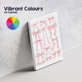 Watercolour Pink Ribbon Bow Collection Illustration Canvas Wall Art Print Decor Picture Ready to Hang