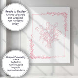 Elegant Pink Tulip Bouquet Line Art Floral Frame Canvas Wall Art Print Decor Picture Ready to Hang