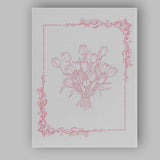 Elegant Pink Tulip Bouquet Line Art Floral Frame Canvas Wall Art Print Decor Picture Ready to Hang