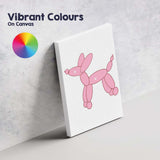 Pink Balloon Dog Minimal Illustration Canvas Wall Art Print Decor Picture Ready to Hang