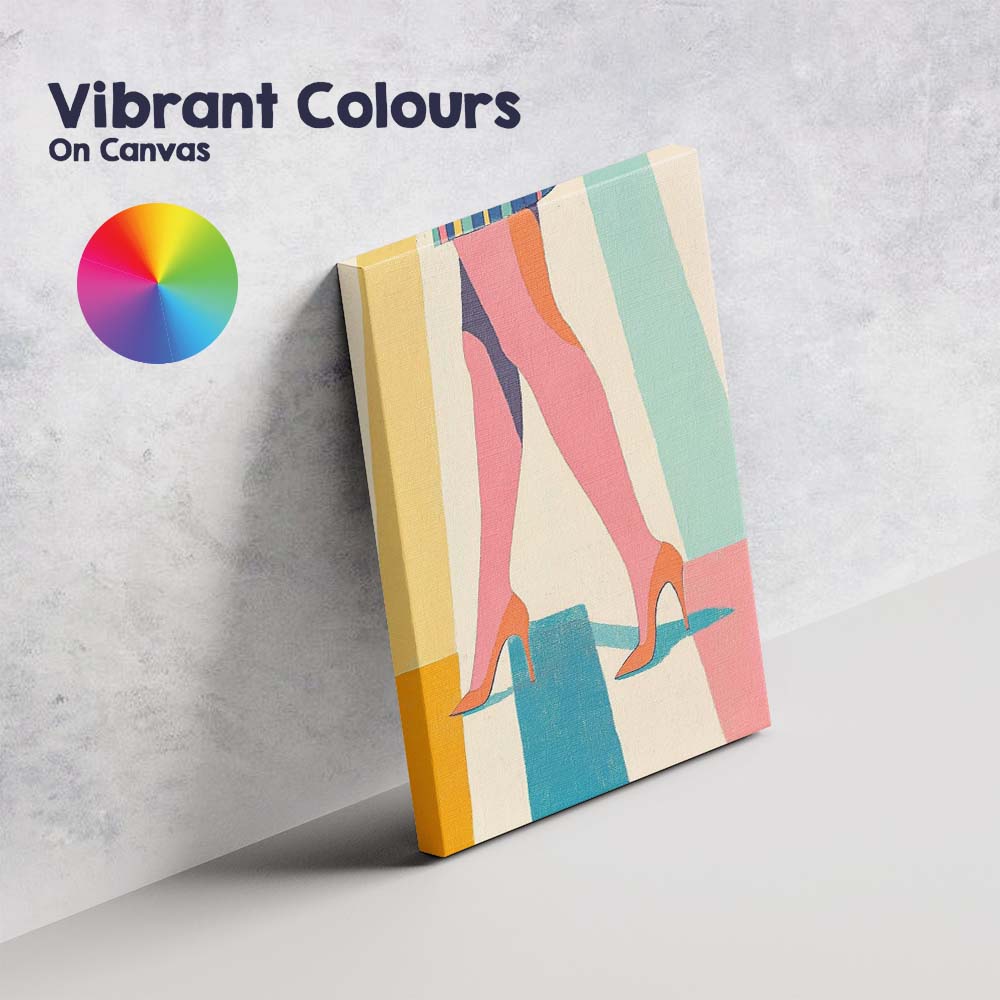 Colourful Fashion Legs High Heel Pop Art Canvas Wall Art Print Decor Picture Ready to Hang