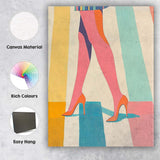 Colourful Fashion Legs High Heel Pop Art Canvas Wall Art Print Decor Picture Ready to Hang