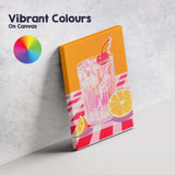 Vibrant Cherry Citrus Cocktail Still Life Illustration Canvas Wall Art Print Decor Picture Ready to Hang