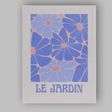 Blue Retro Floral Botanical Garden Illustration Canvas Wall Art Print Decor Picture Ready to Hang